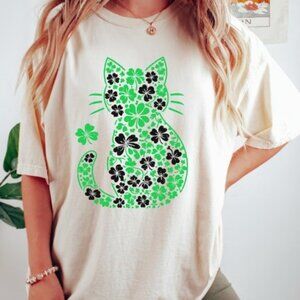 St Patrick’s Day Cat Tshirt, Lucky Cat Shirt, Irish Cat Tee
